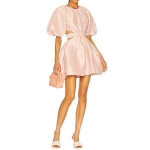 Aje Psychedelia Blush Pink Cut Out Mini Dress Size 6 (XS)